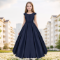 Preview: 4 Farben: Langes Festkleid, elegantes Ballkleid im schönen Satin-Look