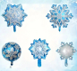 Preview: Folienballons-Set Schneeflocke - ganz im Elsa Look!