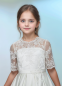 Preview: Wunderschönes langes Premium-Festkleid für Kommunion und Hochzeit, edel im Seiden-Look