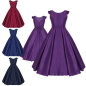 Preview: 4 Farben: Langes Festkleid, elegantes Ballkleid im schönen Satin-Look
