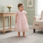 Preview: Pinkvanille-Collection: Traumhaftes, langes, besticktes Kleidchen für kleine Mädchen, hellrosa