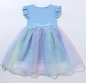 Preview: Süsses Prinzessinnenkleidchen blau mit Tüllröckchen in Pastellfarben