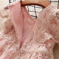 Preview: 2 Farben: Romantisches Vintage Kleidchen mit Spitzen und Chiffon - Vanille oder Rosa