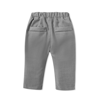 Pinkvanille-Kollektion: Elegantes Hellgrau-Weisses Anzug-Set, langärmlig, Eigenproduktion