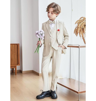 Preview: Viel Chic für wenig Geld: Anzug-Set für Jungen inklusive Hemd in Crème