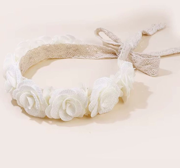 Preview: Süsses Haarband mit Rosenblüten - 4 Farben