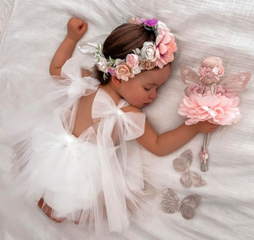 Preview: Süsser Sommerbody mit weichem Tüll in weiss oder altrosa