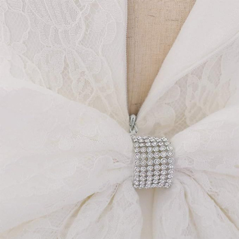 6 Farben: Taufkleid, Ballkleid reich bestickt mit schicker Schleife und passendem Haarband