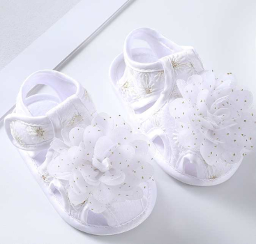 Preview: Süsse Babysandalen für warme Tage - weich und anschmiegsam, gut anpassbar mit Klettverschluss