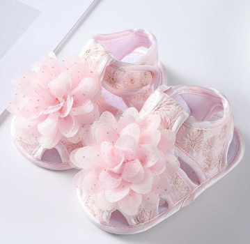 Preview: Süsse Babysandalen für warme Tage - weich und anschmiegsam, gut anpassbar mit Klettverschluss