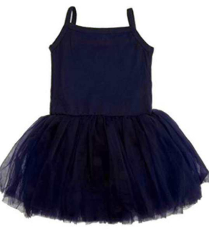 Ballettkleidchen Trikot mit Tutu in dunkelblau, Grössen 92 & 98