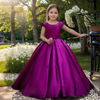 Preview: 4 Farben: Langes Festkleid, elegantes Ballkleid im schönen Satin-Look