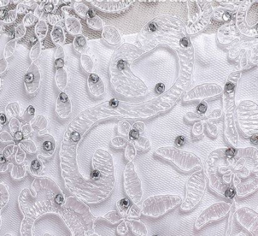 Wenige Einzelstücke: Traumkleid - vielschichtig, mit Glitzer. Weiss oder Weiss-Crème, mit kleiner Schleppe