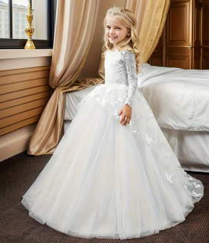 4 Farben, auch nach Mass möglich: Einmaliges Traumkleid in Premiumqualität - mit zarten Schmetterlingen