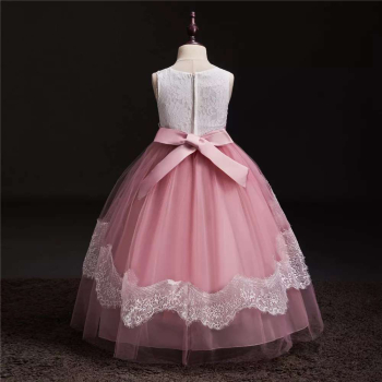 Preview: 4 Farben: Blumenmädchenkleid bicolor mit zartem Spitzen-Decor und viel Tüll, solange Vorrat!