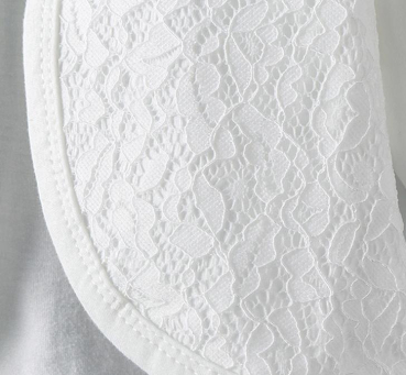 Preview: Elegantes Bolero Jäckchen mit hübscher Spitzendeko