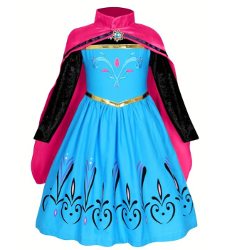 Elsa Krönungskleid mit langem purpurrotem Cape, solange Vorrat