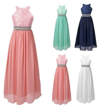 Preview: Elegantes Festkleid mit silbernem Taillenband, in 4 tollen Farben, wenige Reststücke!