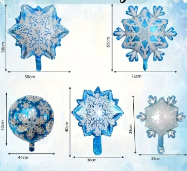 Preview: Folienballons-Set Schneeflocke - ganz im Elsa Look!