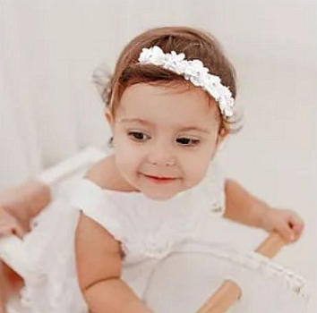 3 Farben: Zauberhafte Blütenhaarbänder mit kleiner Deko-Perle, super-elastisch und weich