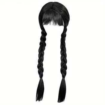 Preview: Preishit: Wednesday Kleid getupft - inklusive Perücke und Collier!