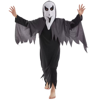 Preview: Halloweenkostüm für Kinder und Erwachsene - Geist, Gespenst schwarz