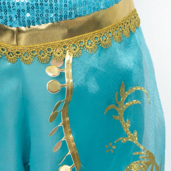 Preview: Jasmin (Yasmin) Kostüm, zweiteilig, türkis-gold
