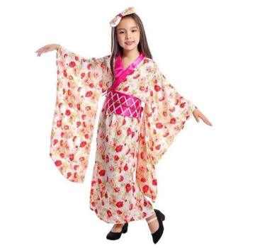 Preview: Kimono Kostüm Haruto-Stil, wunderschöner Blüten-Print