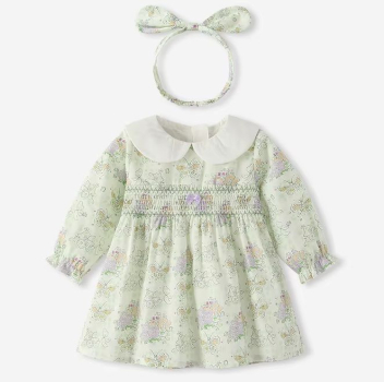 Preview: Süsses, hellgrünes Kleidchen für kleine Mädchen