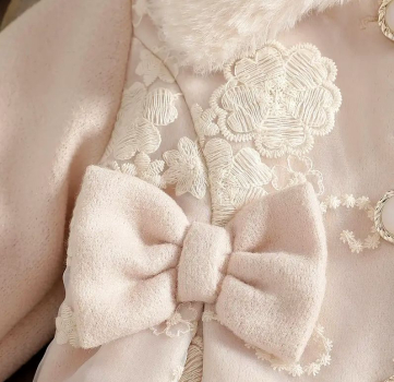 Preview: Eleganter Babymantel Mädchenmantel warm und kuschelig