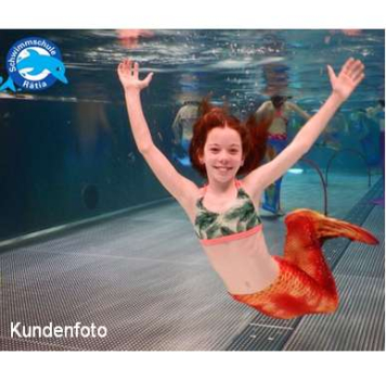 Preview: Neu: Goldene Flosse wie H2O - Plötzlich Meerjungfrau - mit goldenem Gratis-Bikini!