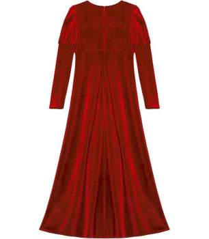 Preview: Bezauberndes langes Mittelalter-Kleid, dunkelrot