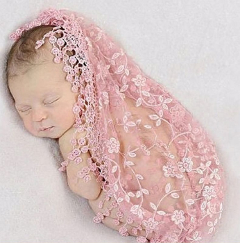 Preview: Zartes Spitzentüll-Tuch für bezaubernde Fotos  - in vier Farben!