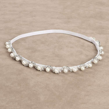 Preview: Spitzenbody weich, mit ausgestellten Ärmeln, inklusive feinem Perlen-Glitzer Haarband