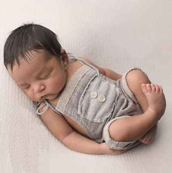 Mein erster Jumpsuit - oder Zwillingsset - Latzhösli blaugrau mit offwhite