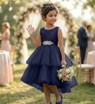 Preview: Chic in 4 Farben: Partykleid für Mädchen, elegant und halblang