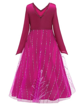 Preview: Langes Eisköniginnenkleid Purpurrot