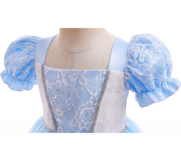 Preview: Festliches voluminöses Cinderella Prinzessinnenkleid hellblau, ab Grösse 92