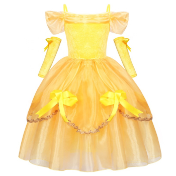 Preview: 3 Farben: Prinzessinnen Ballkleid bauschig - in pink, blau und gelb