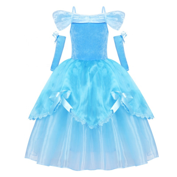 3 Farben: Prinzessinnen Ballkleid bauschig - in pink, blau und gelb