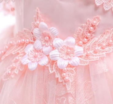 Taufkleid oder Mädchenkleid mit kleinem Schleier, weiss oder rosa