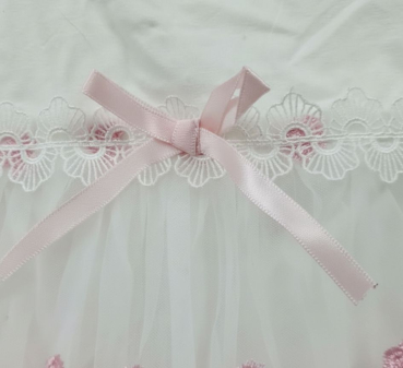 Preview: Pinkvanille-Eigendesign: Traumhaftes, langes, besticktes Kleidchen für kleine Mädchen, perfekt auch für die Taufe, weiss