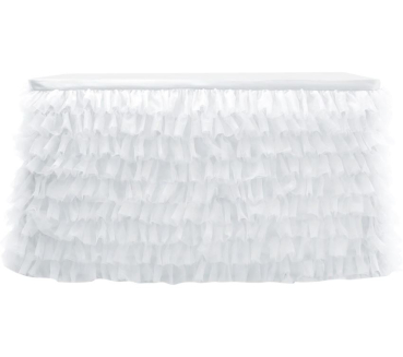 Tisch Tutu für festliche Dekorationen, mit vielen Rüschen - weiss oder bunt