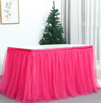 Exklusiver Tischrock, Tisch Tutu, weich fallend, doppellagig mit Satinband!