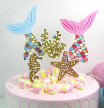 Preview: Torten Dekoration für den Meerjungfrauen Geburtstag - 2 Varianten