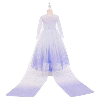 Preview: Traumkleid im Elsa Look, blau-weiss mit tollem Schleier