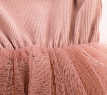 Preview: Weiss und Mauve: Süsses Tutu-Kleidchen weich und süss aus Baumwoll-Jersey