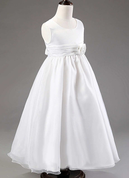 Preview: Blumenmädchenkleid weiss, bauschig, mit viel Tüll - solange Vorrat