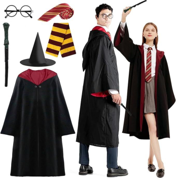 Preview: Zauberer Kostüm - Umhang mit vielen Accessoires