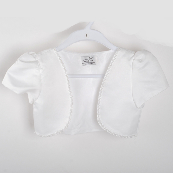 Preview: 2 Farben: Bolero Jäckchen aus Satin, kurzärmlig - solange Vorrat